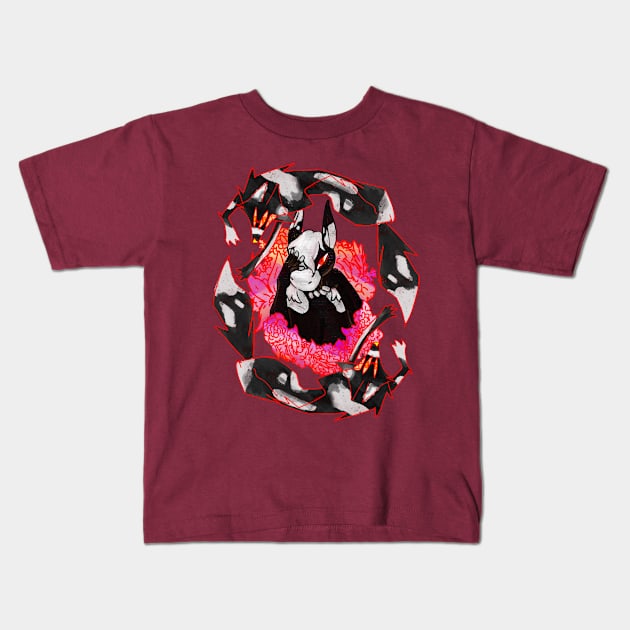 horse and wolf dream Kids T-Shirt by soycat